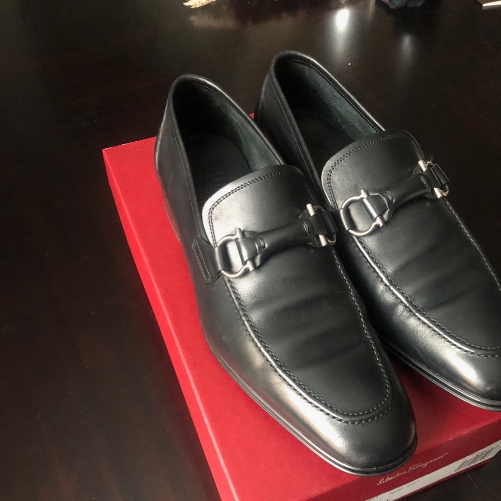 Black Ferragamo loafers